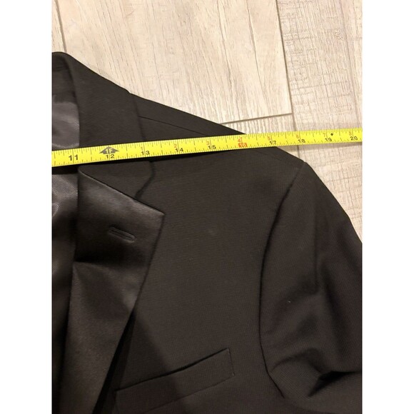 Kenneth Cole Reaction Tuxedo 40S Jacket 33x25 Pants Black Techni-Cole Slim Fit - Picture 9 of 14